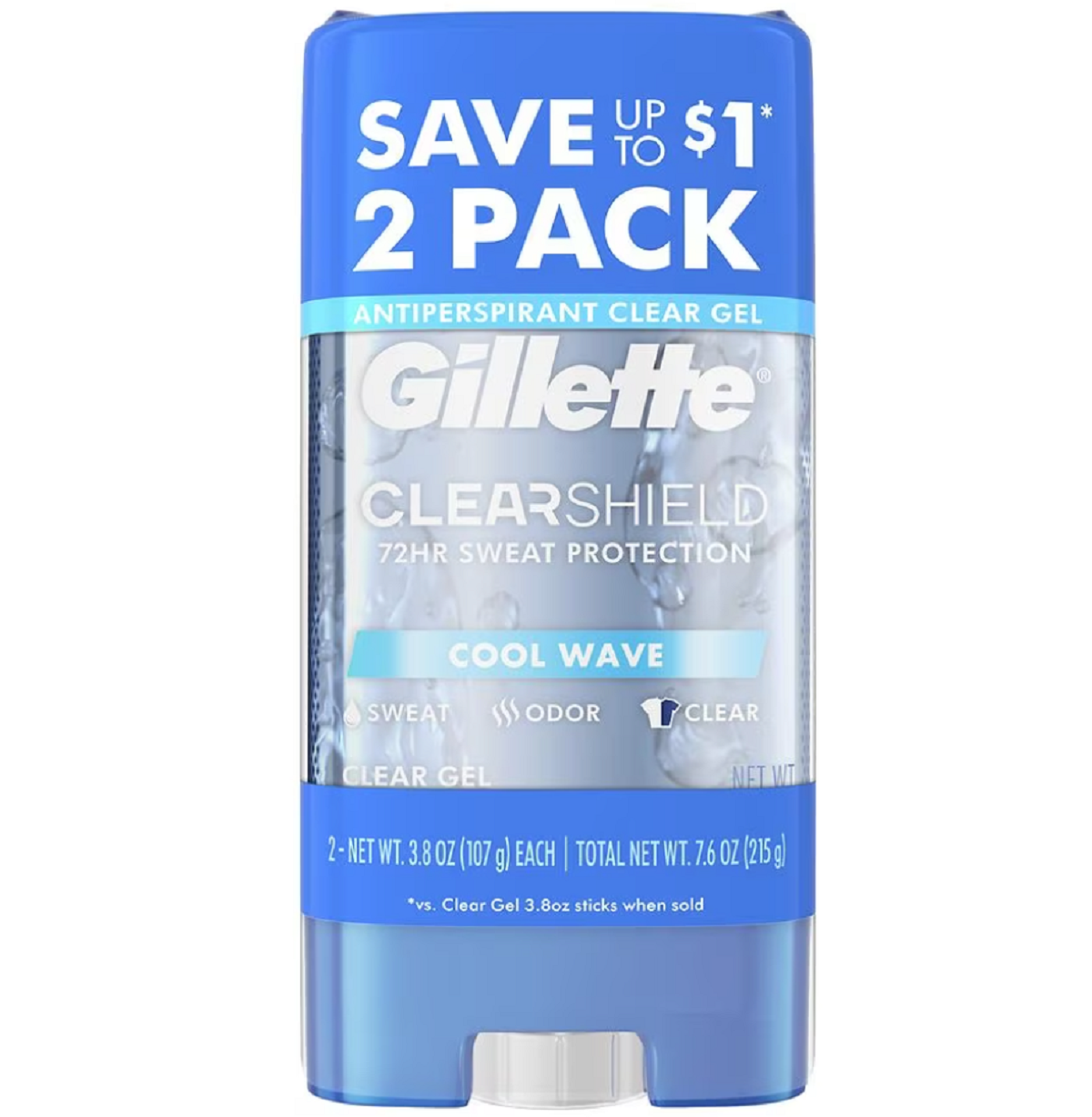 Gillette Clearshield Clear + Dri Tech Antiperspirant Deodorant Clear Gel Cool Wave, Gillette Series Deodorant Printable Coupon