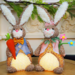 Juegoal 2 Pack Lighted Plush Easter Bunny, Easter Bunny