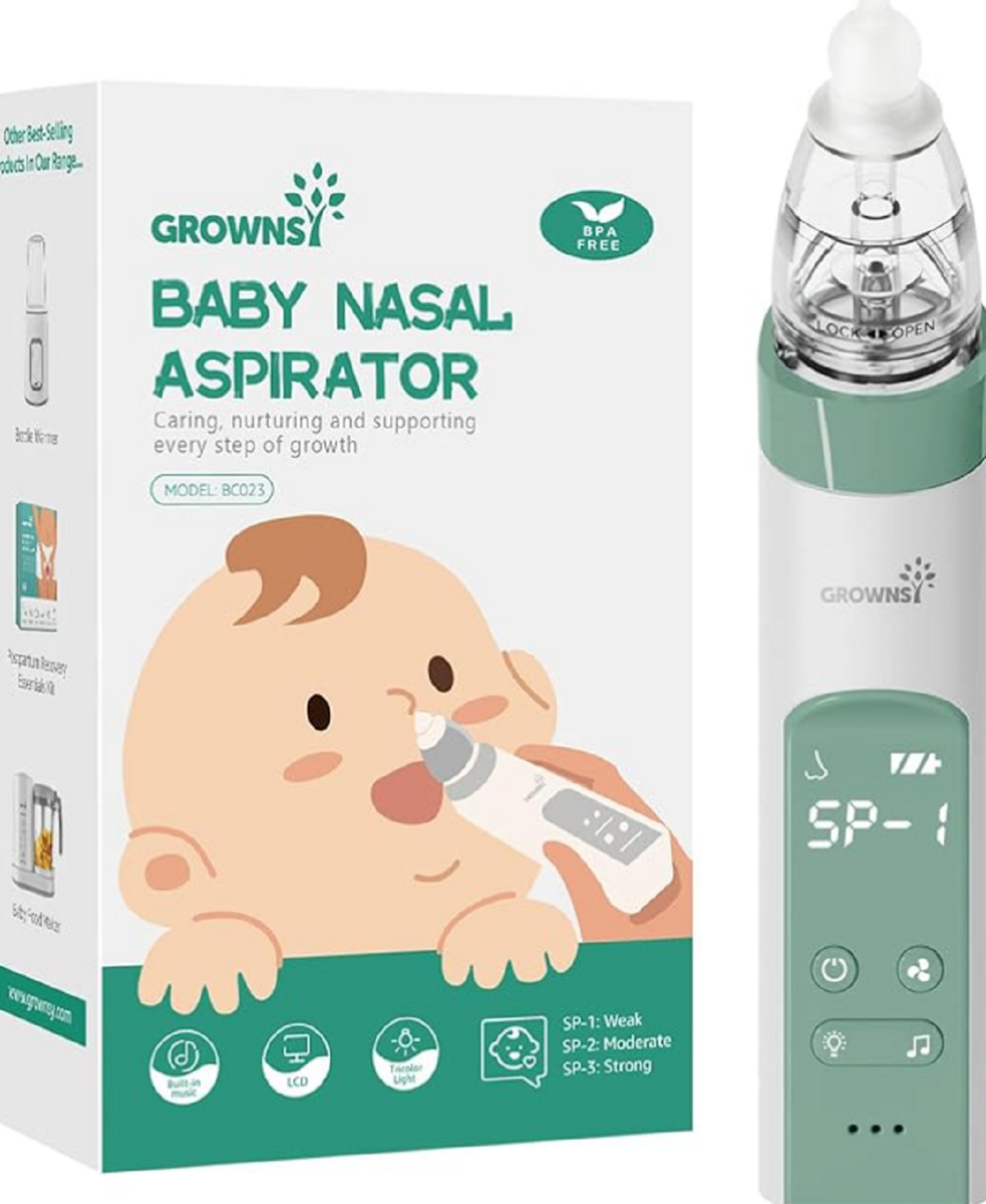 Nasal-Aspirator-for-Baby-Electric-Nose-Aspirator-for-Toddler, Grownsy Nasal Aspirator