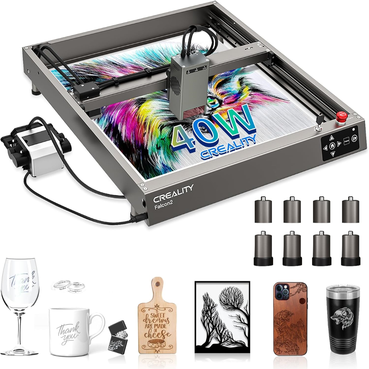 Official Creality Falcon 2 Laser Engraver, 40W Output Laser Engraver Machine, DIY Laser Cutter and Engraver Machine