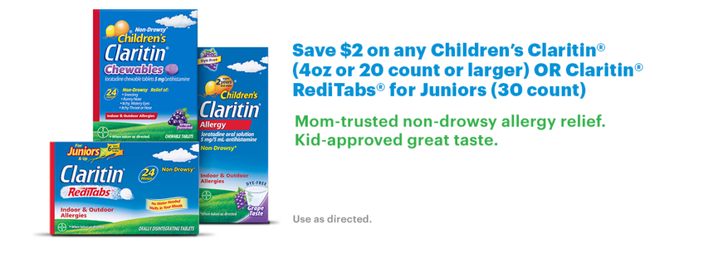 Save $2 on Children's Claritin or Claritin RediTabs for Juniors