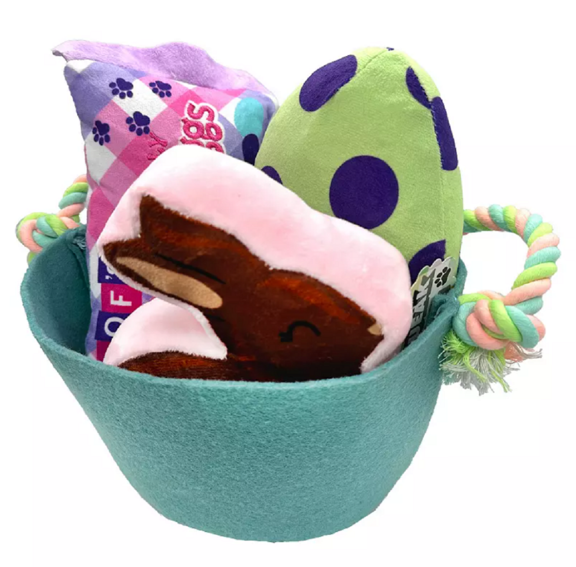 Woof Easter Basket Dog Toy Set, Easter Holidays