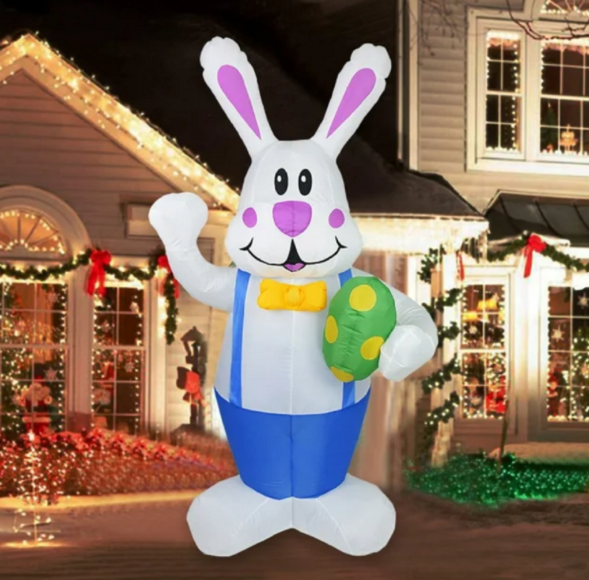 amlbb Easter Decorations Easter Inflatable Standing Bunny Inflatable Model Glowing Holiday Decoration on Clearance, Easter Inflatable