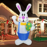 amlbb Easter Decorations Easter Inflatable Standing Bunny Inflatable Model Glowing Holiday Decoration on Clearance, Easter Inflatable