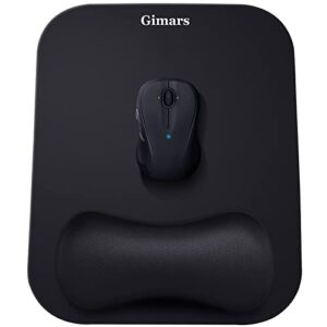 Gimars Large Smooth Superfine Fibre Memory Foam Ergonomic Mouse Pad Wrist Rest Support - Mousepad with Nonslip Base for Laptop, Computer, Gaming & Office