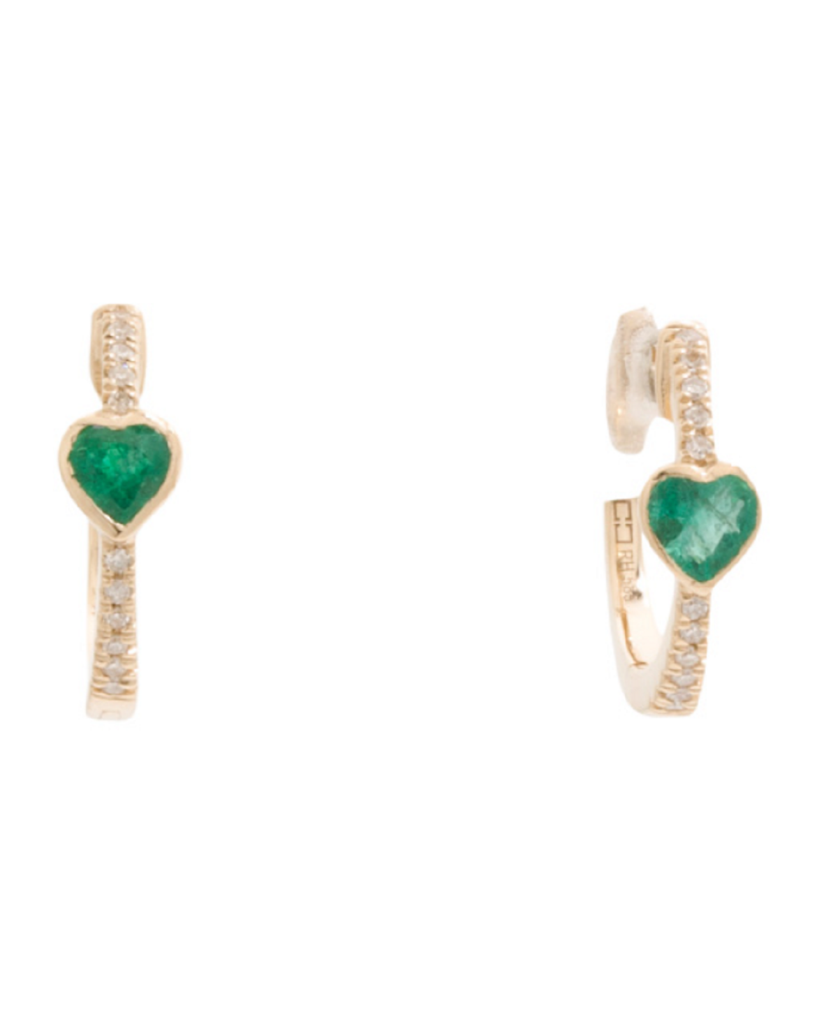 14kt-Gold-Diamond-And-Emerald-Huggie-Earrings, Mother’s Day Jewelry Gift