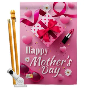 Beautiful Mother Day 2-Sided Polyester 40 x 28 in. Flag Set, Beautiful Mother’s Day