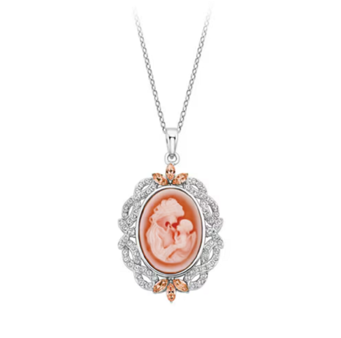 Crystal-Mother-Child-Cameo-Pendant-in-Sterling-Silver, Meaningful Gifts for Mom from Daughter