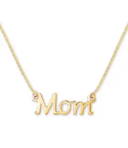Mom 18" Pendant Necklace in 10k Gold, Best Mothers Day Gifts
