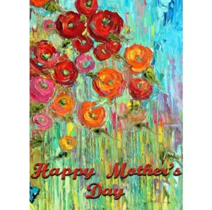 Mothers Day Flowers Polyester Garden Flag, Mothers Day Flowers
