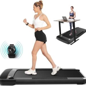 Under Desk Treadmill-Max Treadmill 300 lb Capacity, Walking Pad/Compact Electric Treadmill for Home/Gym/Office with LED Touch Screen/Remote Watch,2 in 1 Folding Treadmill