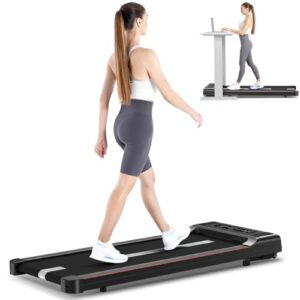 Walking Pad Treadmill, Under Desk Treadmill for Home Office, Gywowken 2 in 1 Portable Walking Treadmill with Remote Control, Low Noise Walking Jogging Machine in LED Display, Black
