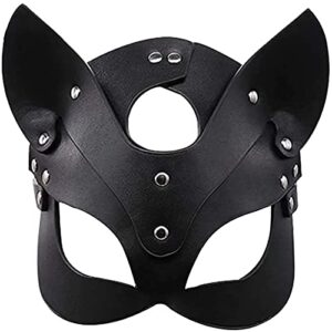 ZZXIAOJIE Cat Woman Mask Costume Bunny Fox Masks,Animal Half Face Cat Mask Cosplay Halloween Party Women Ladies